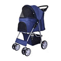 Multi-Function 4-Wheel Foldable Pet Stroller with Detachable Carrier for Dogs & Cats — Portable Travel Cart