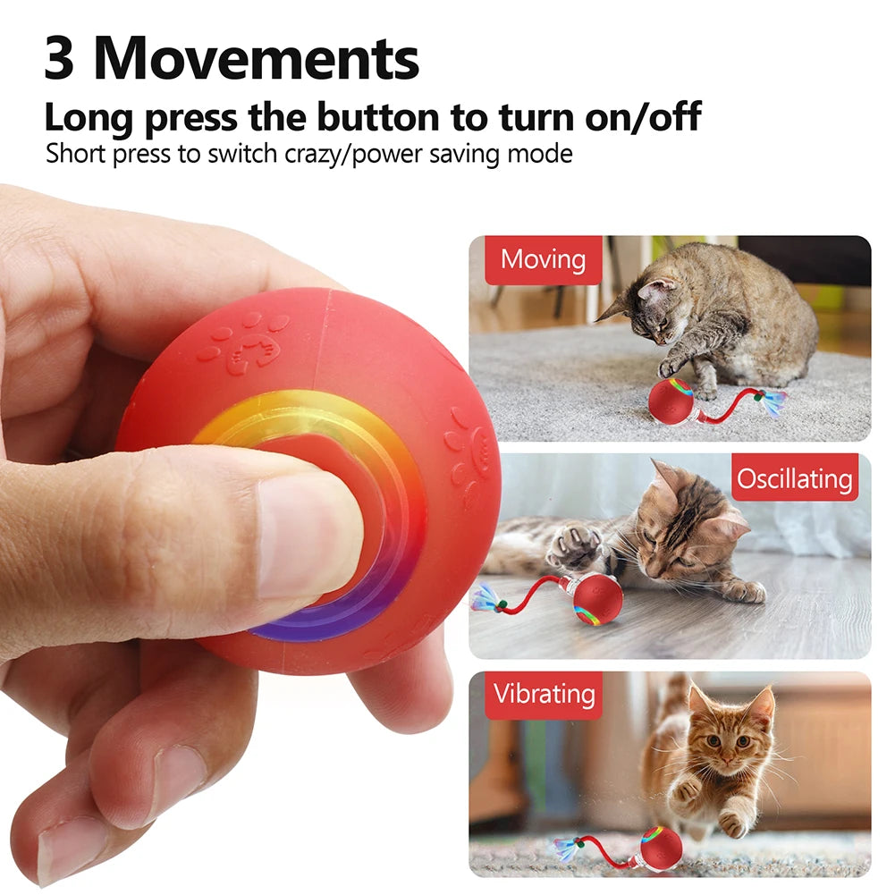 Motion-Activated Self-Rotating Cat Ball — Fast-Rolling Interactive Exerciser