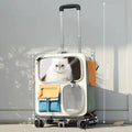 Wheeled Pet Carrier Backpack with Feeding Window & Large Storage