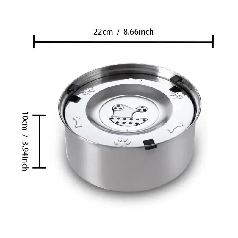 No-Spill Stainless Steel Dog Bowl