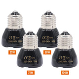 Ceramic Infrared Heat Lamp for Reptiles — Waterproof, E27, 25W-100W