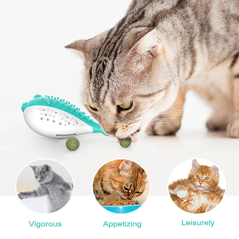 Pufferfish Catnip Chew Toy with Bell — Detachable Teething Toy for Kittens