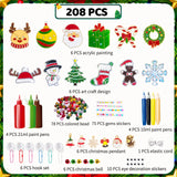 DIY Christmas Window Paint Art Kit (208-Piece Craft Set)