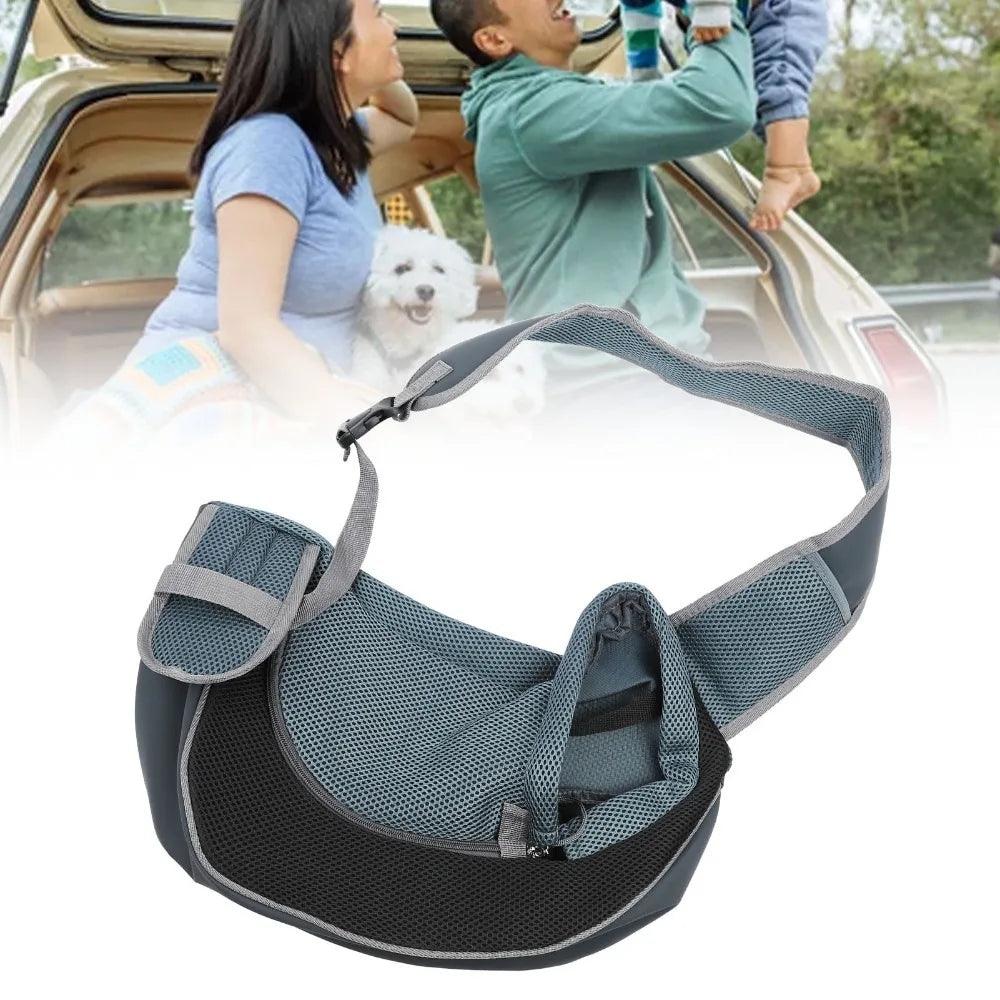 Breathable Mesh Pet Crossbody Sling Carrier (Large Capacity)