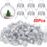 Round Christmas Ornament Caps & Hanger Strings (50-200 Pack)