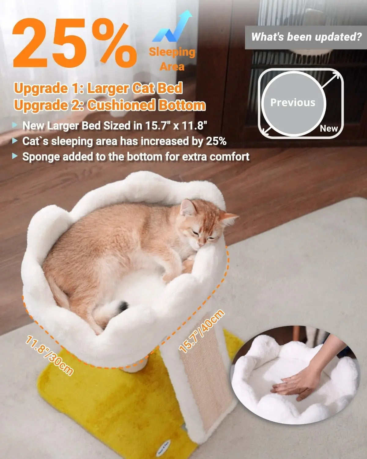 Cat Tree with Cloud Bed & Scratching Post + Catnip