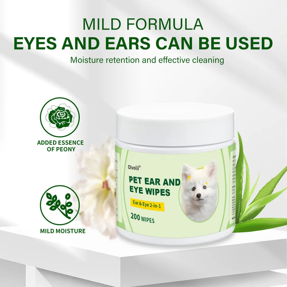 2-in-1 Ear & Eye Wipes — Gentle Botanical Formula, 200-Count