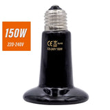 No-Light Ceramic Heat Lamp with Protective Cage — Scald-Safe Reptile Heater