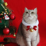 Christmas Cat Bow Necklace with Bell (Woven Warm Collar)
