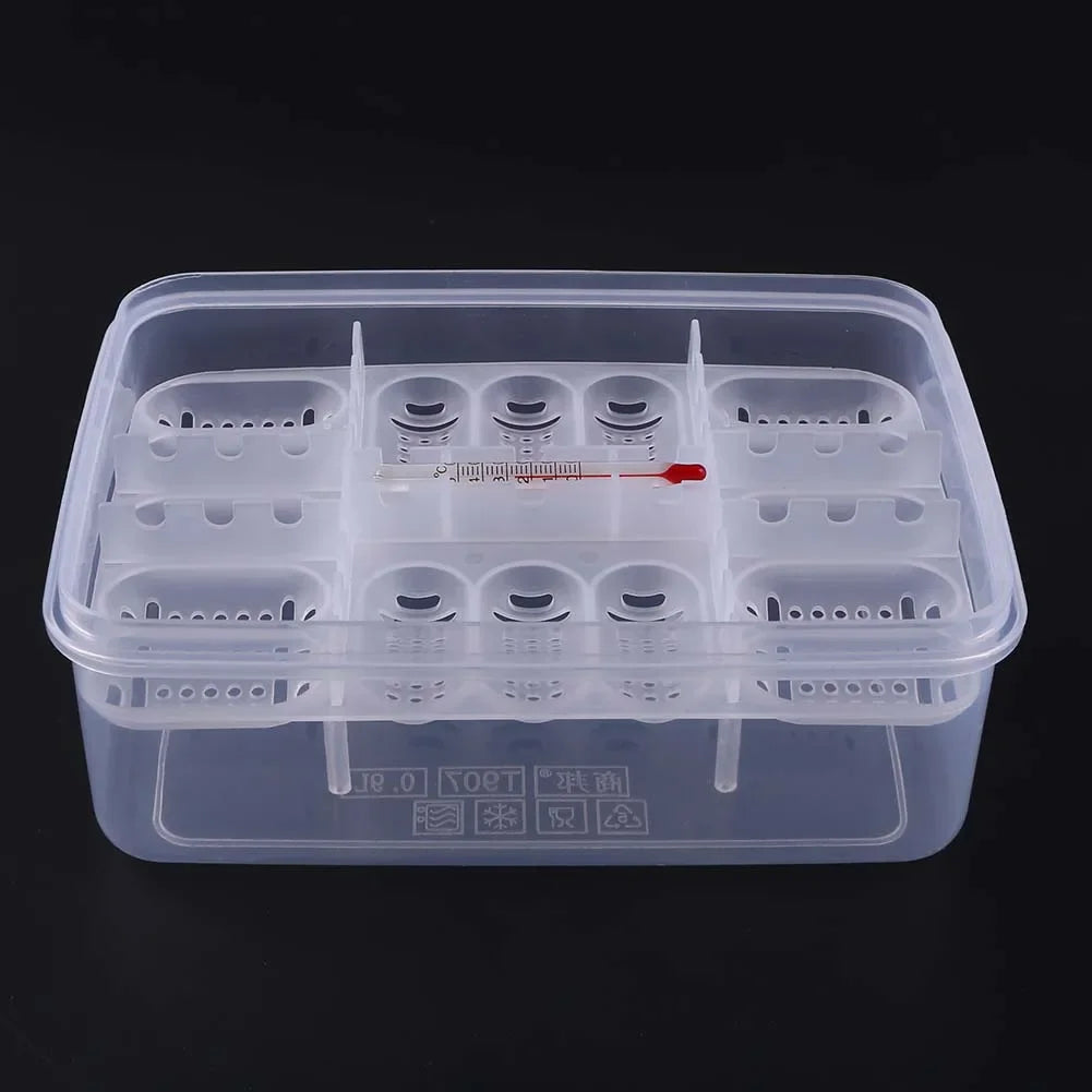 Reptile Egg Incubator Tray — 16-Grid Hatching Case for Lizard & Snake Eggs
