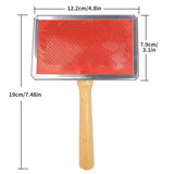 Stainless Steel Pet Grooming Comb — Ergonomic Wood Handle for Tangle-Free Coats