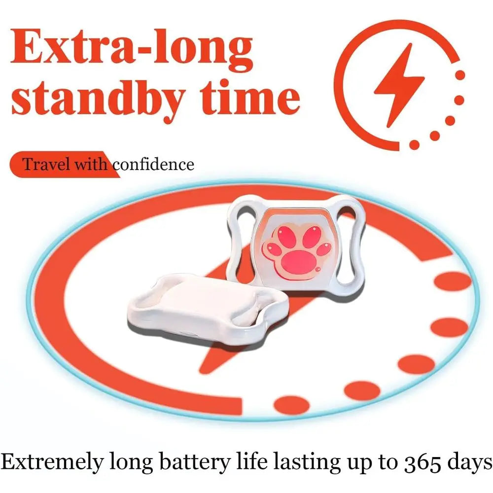No-Subscription Pet GPS Tracker for Dogs & Cats with Free Collar - Waterproof Real-Time