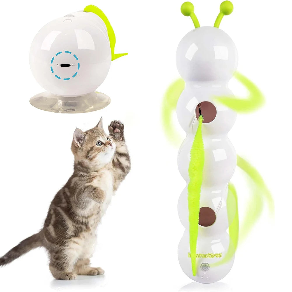 Motion-Activated Caterpillar Cat Toy — Rechargeable Auto-Play for Indoor Cats