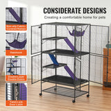 4-Tier Rolling Ferret Cage — Large Critter Cage with Ramps & Hammock