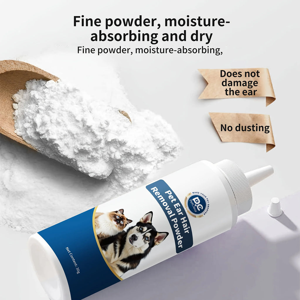 PETCLEAR Painless Ear Hair Removal Powder for Dogs & Cats, 30g