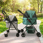 Fashion Universal-Wheel Pet Stroller — Lightweight Foldable Dog & Cat Cart with Modern Design