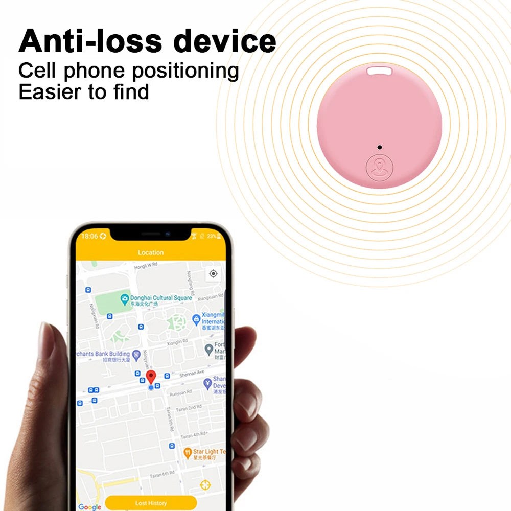 Round Mini Bluetooth 5.0 GPS Smart Tracker for Pets, Kids & Wallets