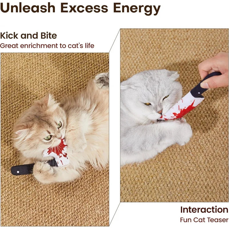 4-Pack Knife-Shaped Catnip Crinkle Toys — Fun Indoor Exercise