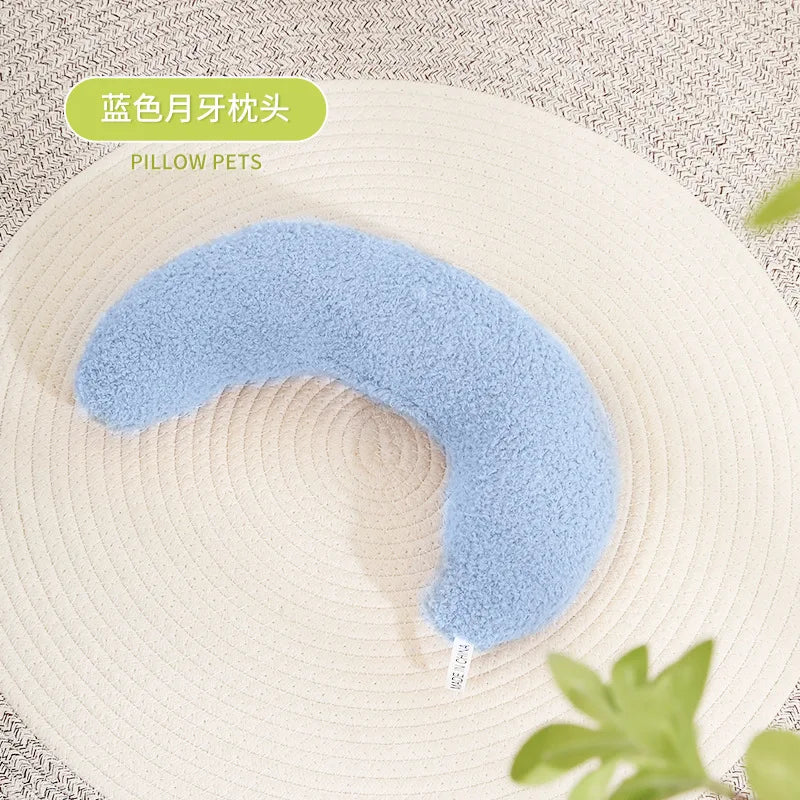 U-Shaped Plush Pet Pillow — Cervical Support Sleep Cushion for Cats & Dogs