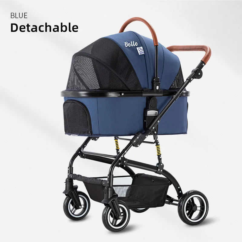 Bello Car Trunk-Compatible Foldable Pet Stroller for Dogs — Portable Travel Cart for On-the-Go Outings