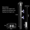 Glass Aquarium Shrimp Feeder Bowl & Tube (Transparent, Food Dish)