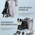 4-Wheel Pet Jogger Stroller with Cup Holder & Storage Basket — Travel Pushchair for Small & Medium Dogs & Cats
