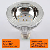 LED UVA/UVB Reptile Basking Lamp — 10.0/20.0 UV Bulb, E27, With Optional Stand