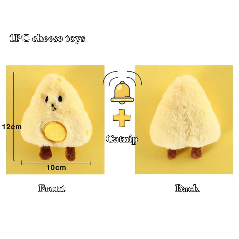 Catnip Squeaky Plush Cat Toy — Food-Shaped Design with Built-In Bell