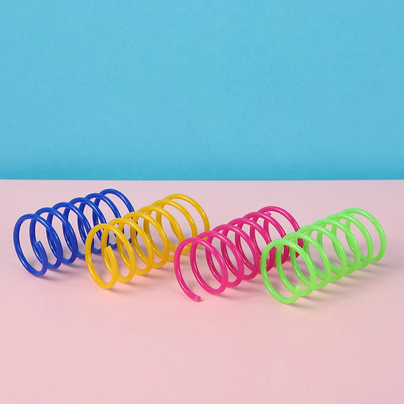 Heavy-Gauge Cat Spring Coil Toys — Bright Colors, 4 to 20-Pack