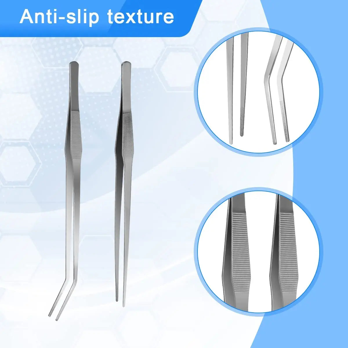 Stainless Steel Feeding Tongs — Long Reach Tweezers for Reptiles & Spiders