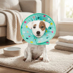 Sponge Padded Pet Recovery Ring (Polka Dot, Anti-Lick, Flexible Frame)