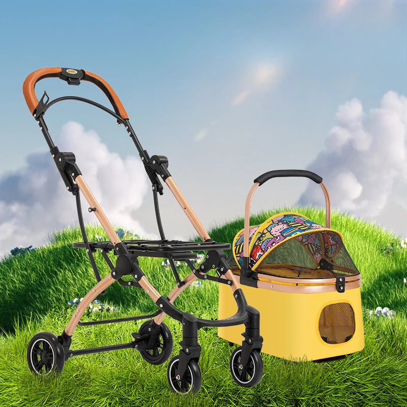 3-in-1 Pet Stroller with Car Seat (4-Wheel, Foldable, up to 36 lbs)