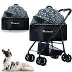 4-in-1 Easy-Fold Pet Stroller with Detachable Carrier for Dogs & Cats — Max 55 lbs