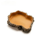 Resin Rock Terrarium Bowl — Natural-Look Feeder Dish, XS Size