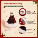Christmas Plaid Bandana Bib & Hat Set for Dogs & Cats