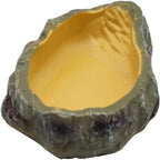 Resin Rock Food & Water Bowl for Reptiles — Naturalistic Terrarium Dish