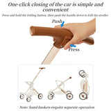 Foldable Dog Stroller Milk White PU Waterproof High Landscape Pet Stroller Outdoor Travel Pet Trolley Bearing Weight 15 KG