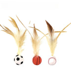 Feather Bouncy Ball Cat Toy — Indoor High-Rebound Flutter Ball for Self-Play