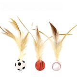 Feather Bouncy Ball Cat Toy — Indoor High-Rebound Flutter Ball for Self-Play