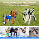 Pet Hind Leg Rehabilitation Assistance Harness and Traction Set, Mobility Aid Wheelchair for Disabled Pets with Traction Rope, Silicone Water Bowl and Waste Bag Combo, Total Traction Rope Length 96.8inch Cm, Suitable for Smal