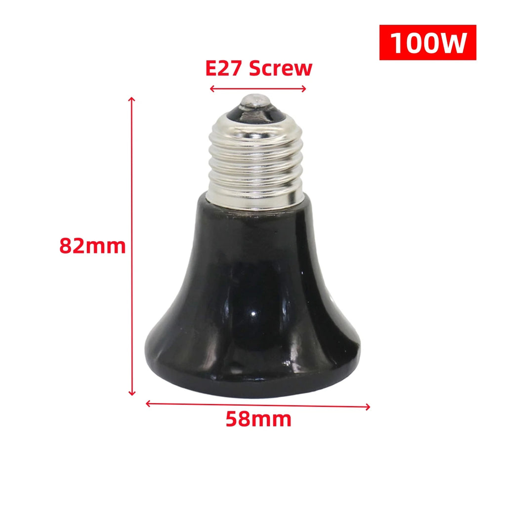 Mini Conical Ceramic Heat Emitter — No-Light Infrared Bulb, 20,000+ Hour Life