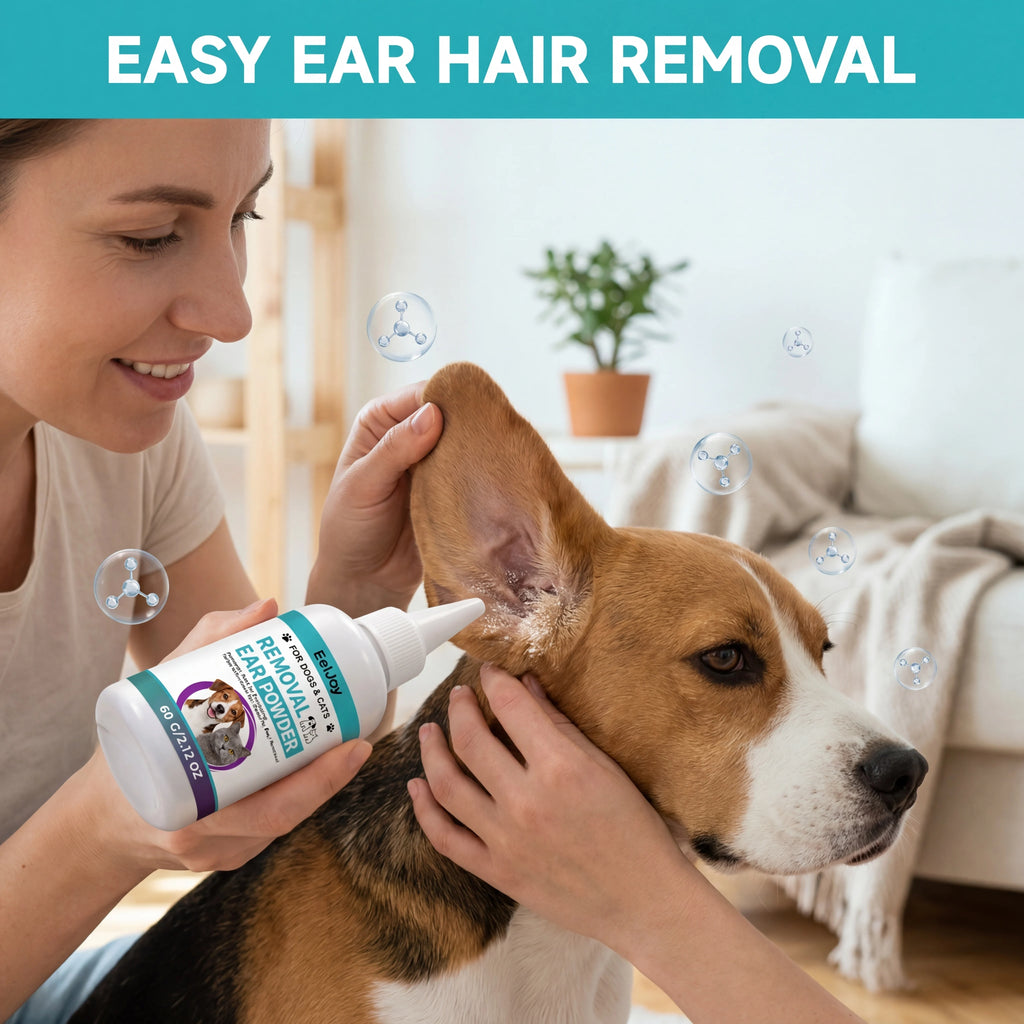 Pet Ear Cleaning Powder — Mild Formula for Painless Hair Plucking & Itch Relief