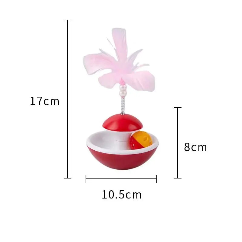 Self-Righting Feather Tumbler Cat Toy — Wobble & Bell Kitten Toy
