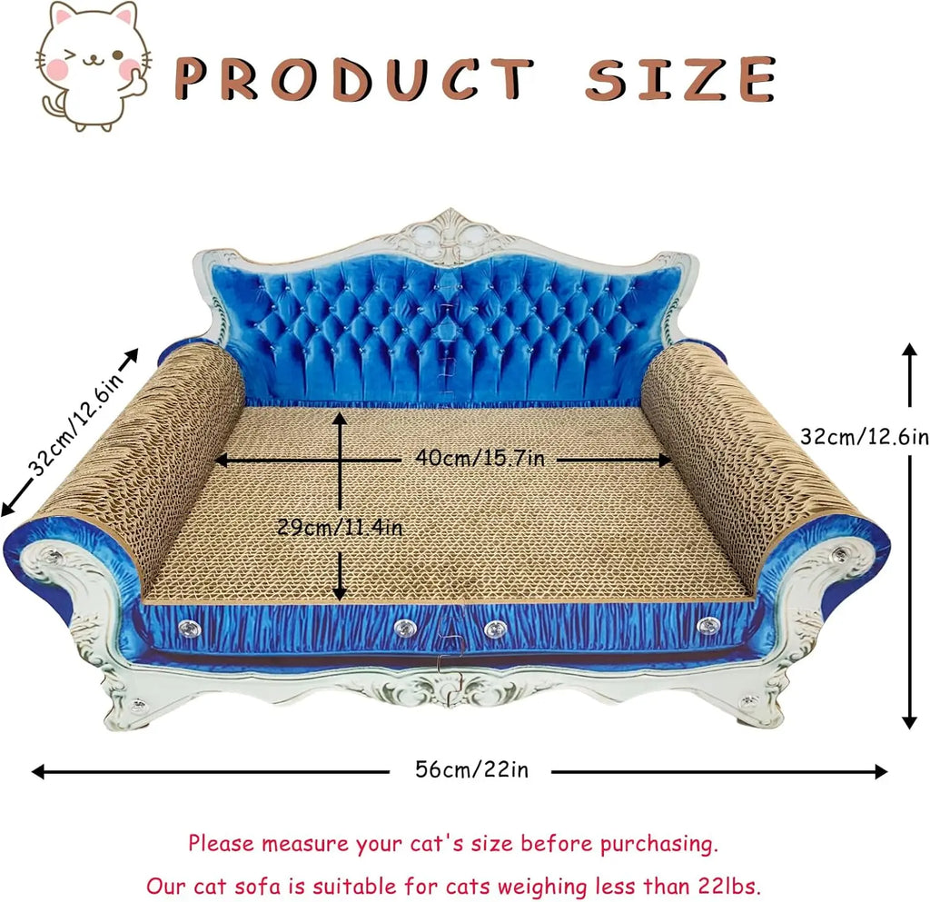 Couch-Shaped Cardboard Cat Scratcher Sofa with Catnip