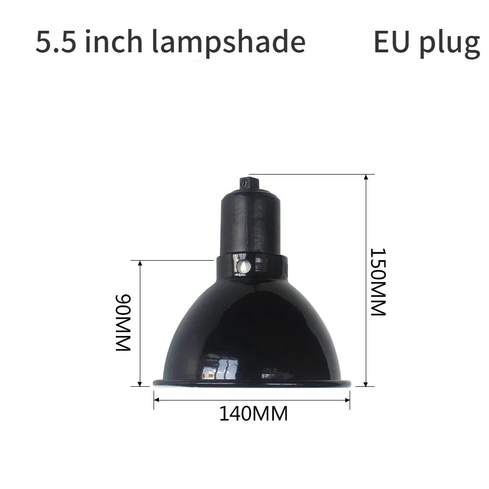 Deep Dome Reptile Lamp Fixture — Anti-Scald Protective Shade, 5.5"–10"