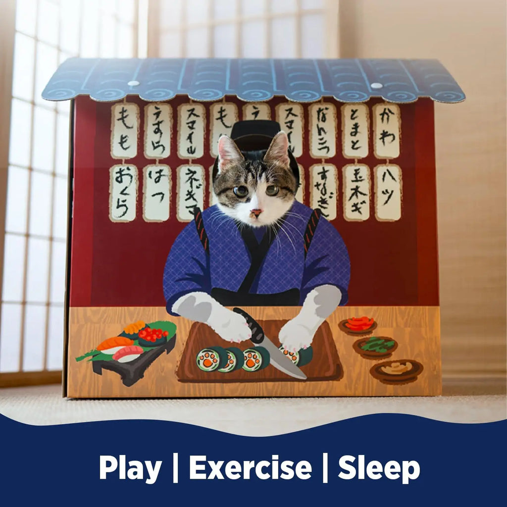 Cardboard Cat House with Scratcher, Izakaya Bar Design