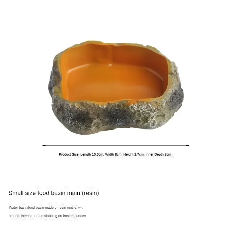 Resin Reptile Feeding & Water Bowl — Terrarium Dish for Reptiles & Amphibians