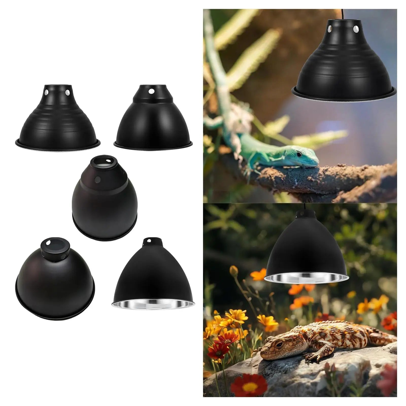Aluminum Reptile Dome Lamp Cover — Insulated Heat Lamp Shade