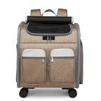 Luxury Foldable Wheeled Pet Trolley Carrier Bag with Telescopic Handle — Approved Travel Case