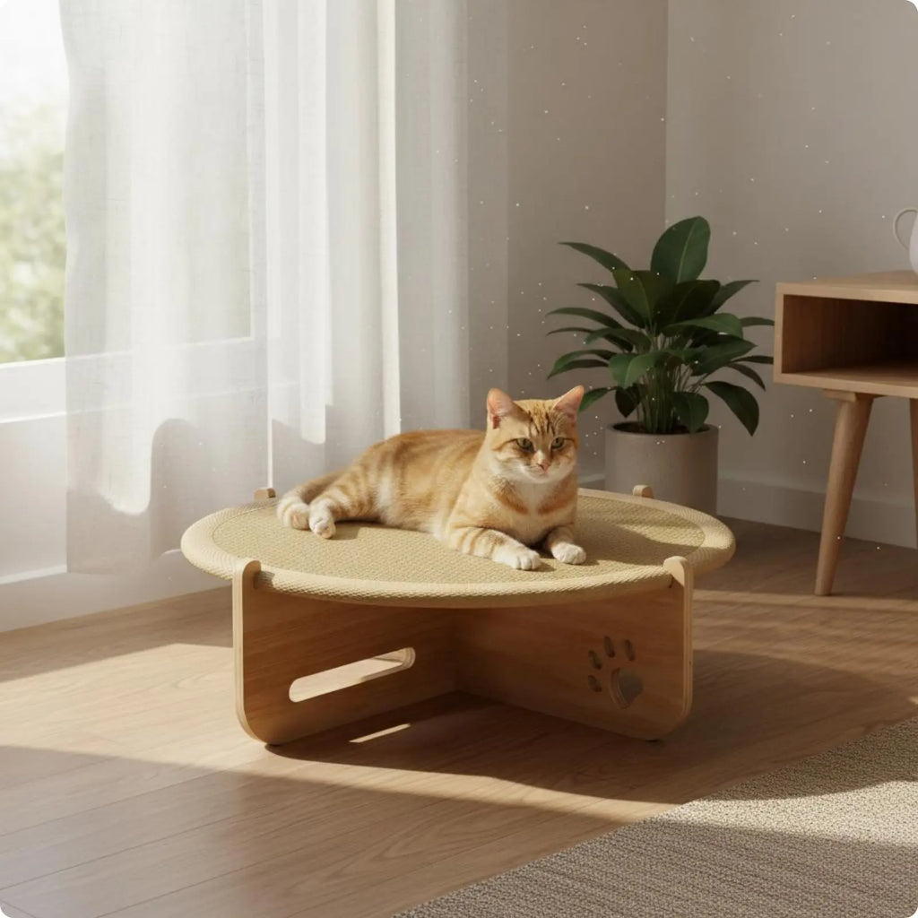 Cooling Wooden-Frame Cat Hammock Bed for Summer
